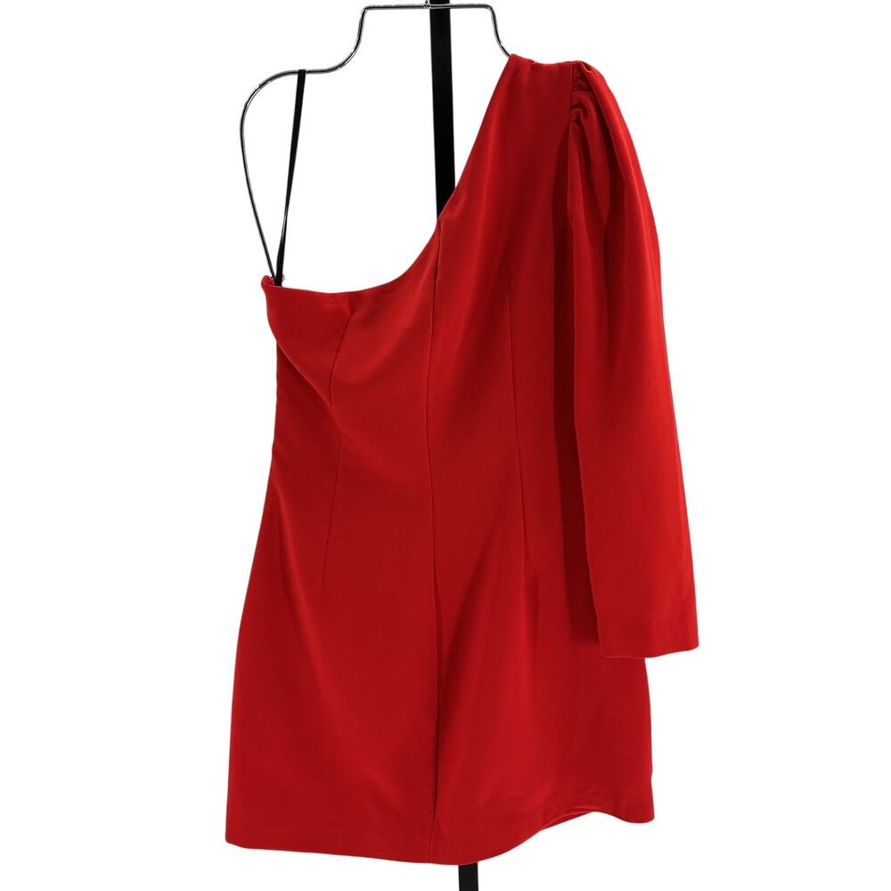 Michael Costello Sleek Intense Red Fabian Mini Dress Size M - Picture 3 of 4